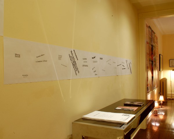 Installation view, Daniel Reich temp space, Chelsea Hotel, New York, 2006.