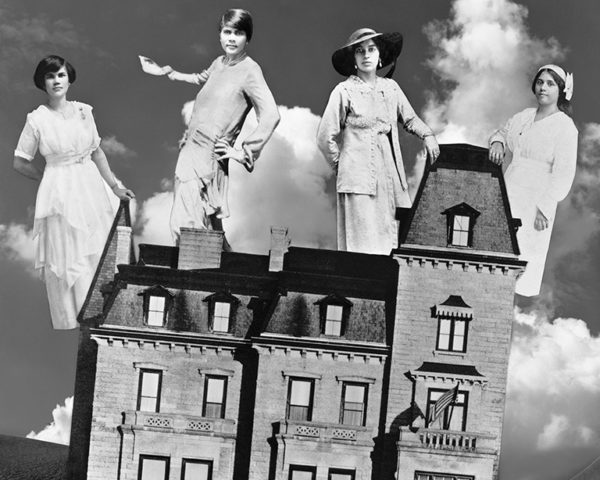 Photomontage The Strange Taxi: From Africa to Jamaica to Boston in 200 Years by conceptual artist Lorraine O’Grady.