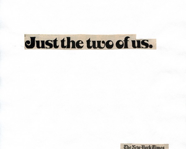 Just the two of us (Part 1 of 8), Cutting Out the New York Times, newspaper poems by Lorraine O’Grady.
