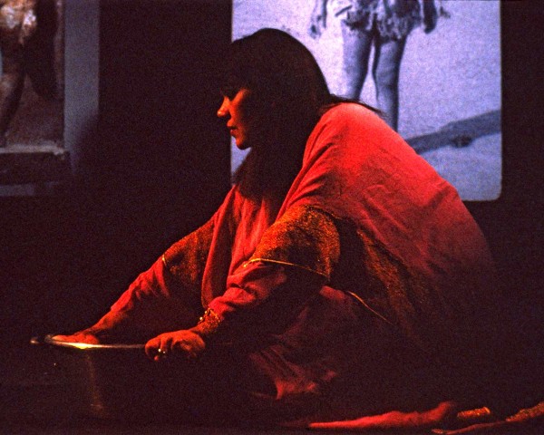 Stirring sand, closeup, performance Nefertiti/Devonia Evangeline by Lorraine O’Grady.