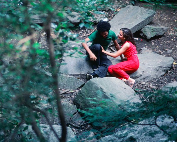 The Young Man prepares to leave, and the Teenager tries to hold on to him, performance Rivers First Draft by Lorraine O’Grady.