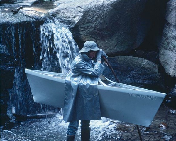 The Nantucket Memorial blends into the granite and the stream, performance Rivers First Draft by Lorraine O’Grady.