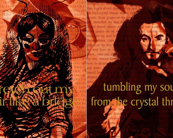 Fire Red color text study (Jeanne and Charles), Studies for Flowers of Evil and Good, photo-installation by Lorraine O’Grady.