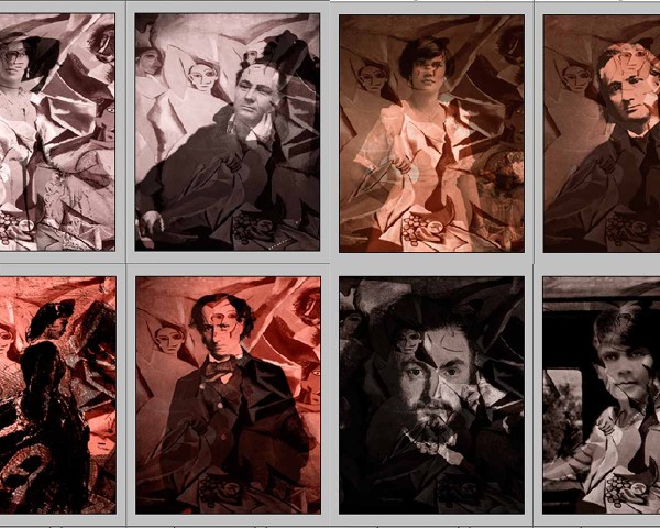 “Red wall color study” for Flowers of Evil and Good (four out of a total of 16 diptychs), photo-installation by Lorraine O’Grady.