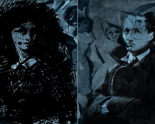 Evening Sky Blue color study (Jeanne and Charles), Studies for Flowers of Evil and Good, photo-installation by Lorraine O’Grady.